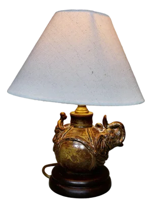 Ceramic Elephant with Rider Table Lamp, 1950s