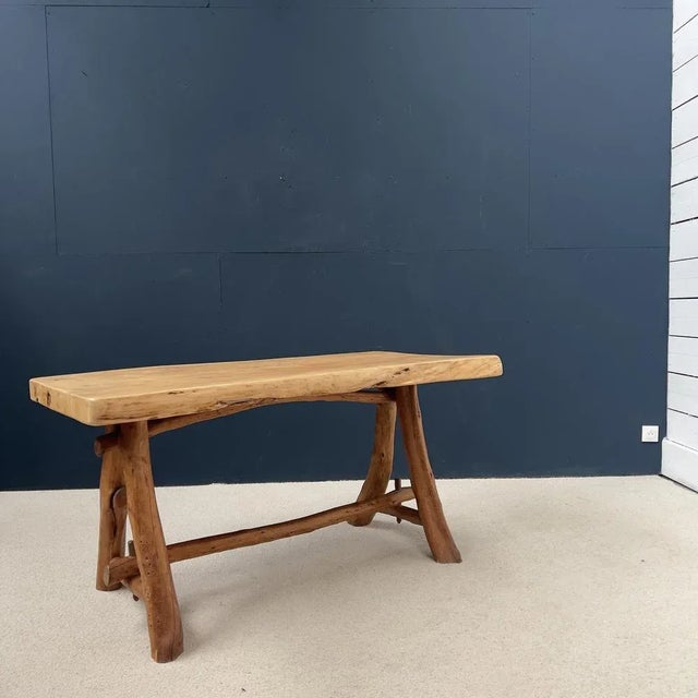 Wood French Primitive Elm Dining Table, 1960s For Sale - Image 7 of 7