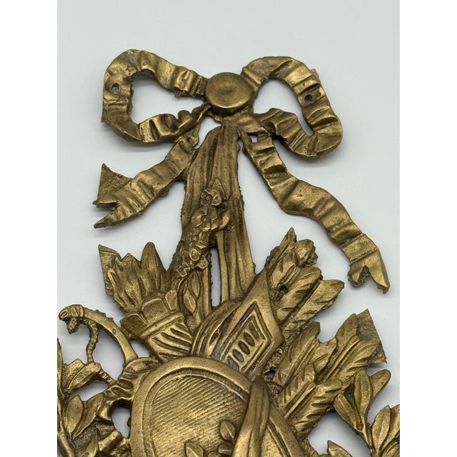 French 19th C. French Antique Bronze Gilt Decorative Plaque For Sale - Image 3 of 9