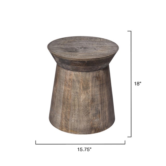 Contemporary Jamie Young Porcini Wood Side Table, Grey Wash For Sale - Image 3 of 5