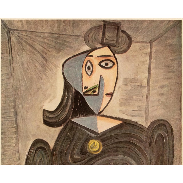 The School of Paris 1943 After Pablo Picasso "Portrait", First Edition Period Parisian Offset Lithograph For Sale - Image 3 of 10