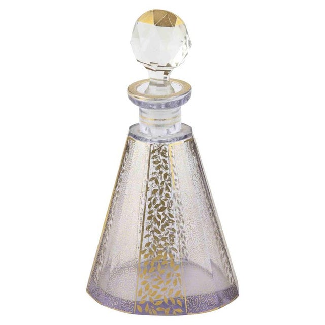 Art Deco Crystal Perfume Bottle attributed to Moser, 1930s For Sale - Image 8 of 8