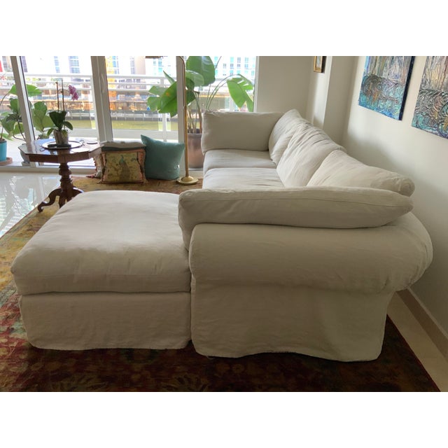 Pottery Barn White Upholstered Air Sectional Sofa Chairish