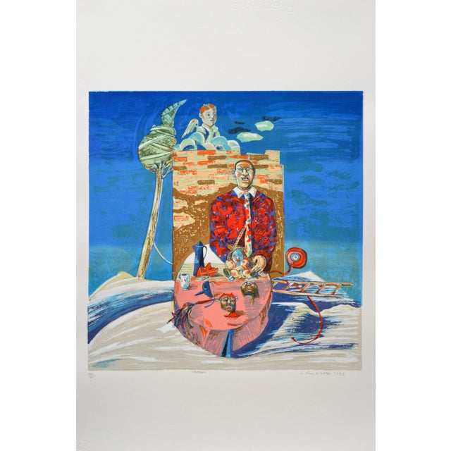 Luigi Rincicotti, I Dodici Mesi, February Lithograph For Sale