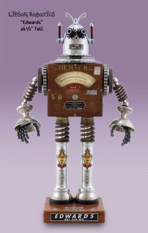 Edwards by David Lipson | Found Object Assemblage Robot made from vintage materials