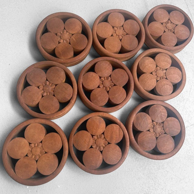 Japanese Wooden Plum Blossom Ornaments, 1920s, Set of 9 For Sale - Image 14 of 17