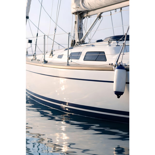 Contemporary Sailboat Reflection Detail, Minimalist Coastal Art Print, 24″ × 36″ For Sale - Image 3 of 8