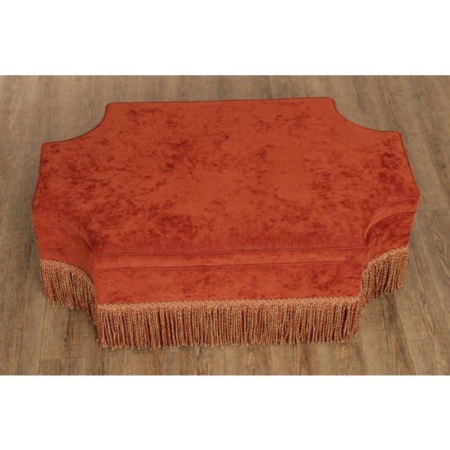 2000 - 2009 Early 21st Century Massoud Furniture Custom Upholstered Ottoman For Sale - Image 5 of 13