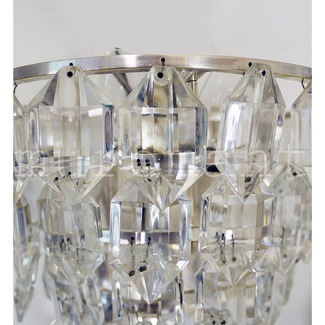 Metal Austrian Facetted Crystal and Silver Plated Wall Sconces from Bakalowits, 1960, Set of 2 For Sale - Image 7 of 13