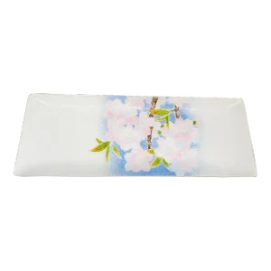 Vintage Tutanka Ando Cloisanne Enameled Metal Tray, Pink Cherry Blossoms