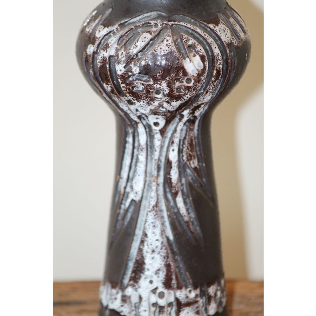 Black Outstanding Mid-Century Italian Sgraffito 8" Vase For Sale - Image 8 of 9