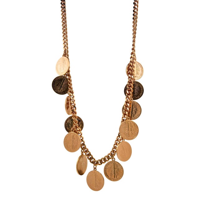 18K Rose Gold Vermeil on 925 Solid Sterling Silver Genuine Vintage Coins Great Value Chain Length 19 inches