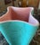 1960s Shawnee 'Clover Leaf' Pottery: One Teal, One Peach For Sale - Image 5 of 10