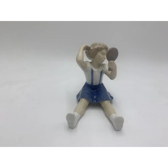 1960s Danish Porcelain Figurine of a Girl Combing from Bing & Grondahl For Sale - Image 5 of 8