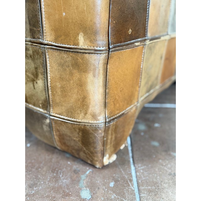 1970s Vintage 1970s Patchwork Leather Daybed Sofa For Sale - Image 5 of 15