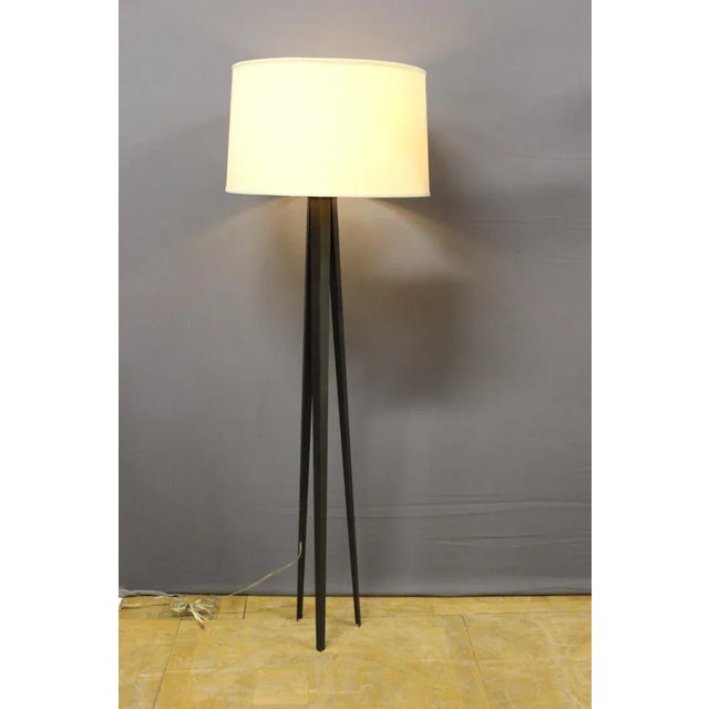 Black Lacquered Steel Lamp, 1980 For Sale - Image 10 of 12