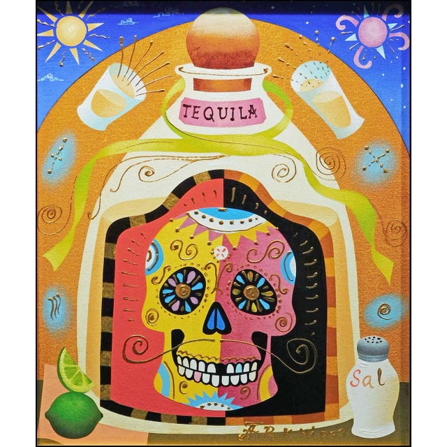 Impressionist Anton Arkhipov "Tequila" Hand Signed Oil on Canvas With Artist Custom Framed For Sale - Image 3 of 10