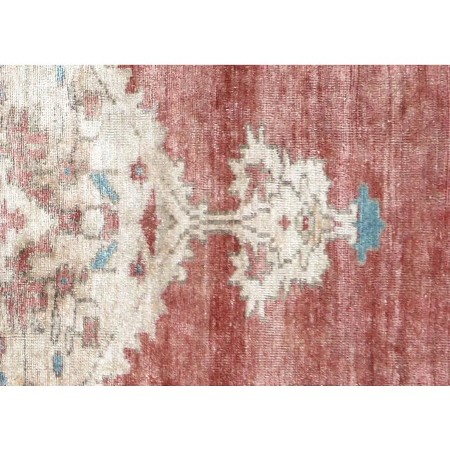 1960s Turkish Oushak Rug. Handwoven with wool on wool foundation in the Oushak region of Western Turkey. The Anatolian...