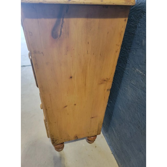 Antique Pine Two Over Three Chest of Drawers From England For Sale - Image 9 of 12