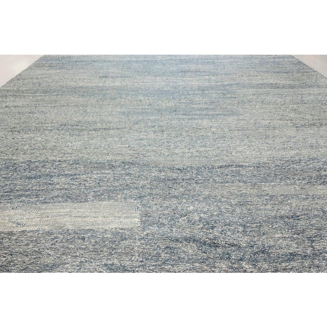 Contemporary Blue and White Flat-Weave Wool Rug by Doris Leslie Blau For Sale In New York - Image 6 of 8