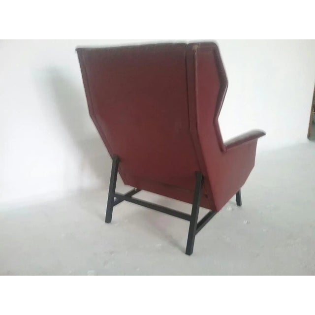 Red Bordeaux Armchair, 1960s For Sale - Image 8 of 13