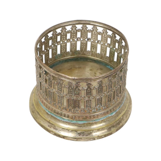 Silver Antique French Wine Bottle Holder in Silver-Plated Metal, 1890s For Sale - Image 8 of 18