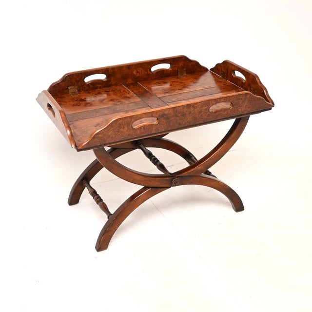 Burr Elm Butler's Tray Top Coffee Table, 1930s For Sale - Image 11 of 11