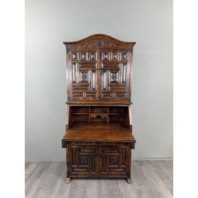 19th Century Neo-Renaissance Carved Wooden Writing Desk For Sale - Image 11 of 12