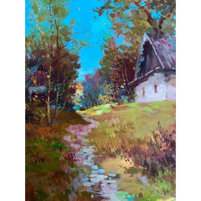 Oil Painting Early Morning in the Village Yuriy Suprunchuk For Sale - Image 6 of 12