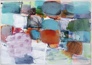 "Garden" Contemporary Original Abstract Acrylic Painting by Greet Helsen