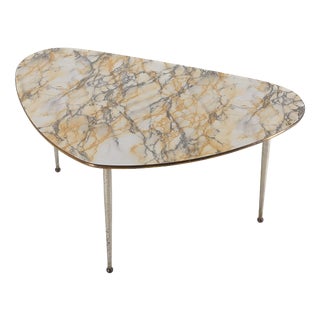 Mid-Century Modern Tripod Coffee Table with Marble Print Top, 1960s For Sale