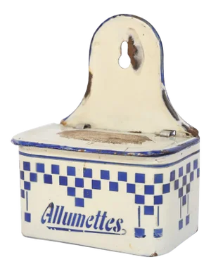 French Enamel Match Holder and Striker 2