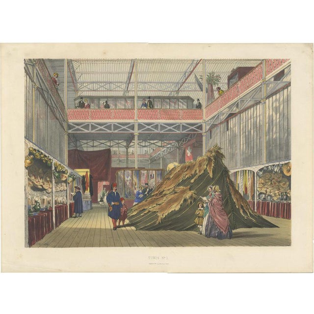 Illustration of the Tunisian Textiles Stand at the Great Exhibition, 1854, Print For Sale