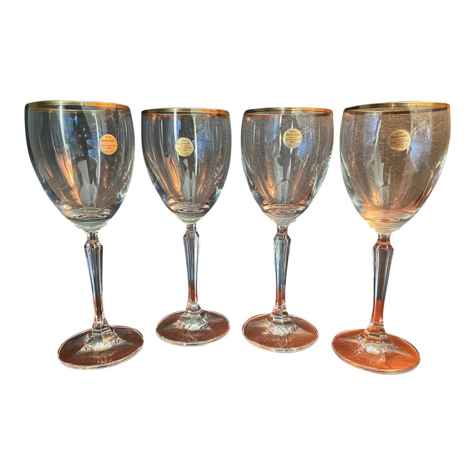 Late 20th Century Zweisel Echt Bleikristall Crystal Wine Claret Glasses