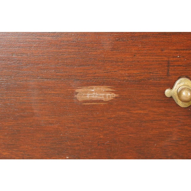 Vintage Victorian Style Oak Barrister Bookcase With Leaded Glass For Sale - Image 4 of 15