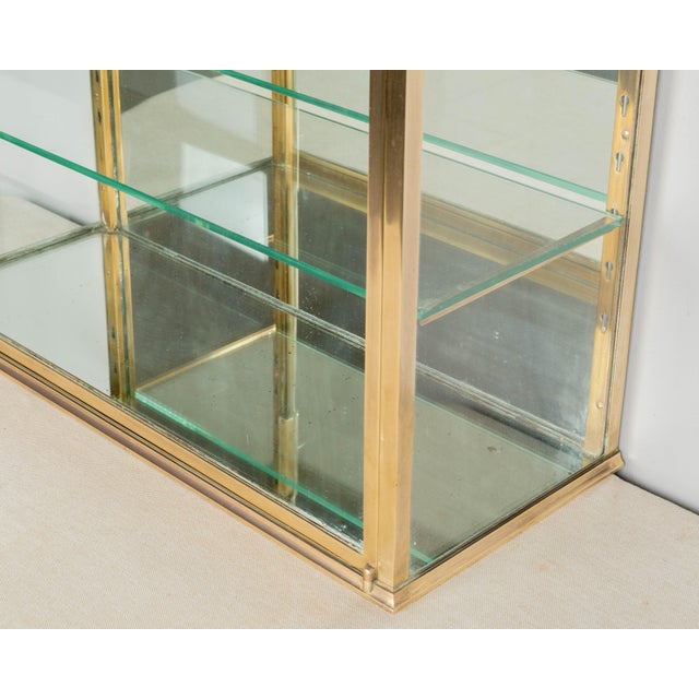 Mid 20th Century French Art Deco Brass Wall Vitrine For Sale - Image 5 of 9