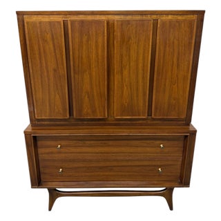 Mid-Century Modern Kent Coffey Insignia Walnut High Chest For Sale