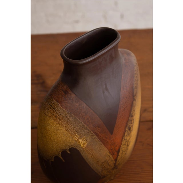 Ceramic Royal Haeger “Earth Wrap” Flask Form Vase For Sale - Image 7 of 13