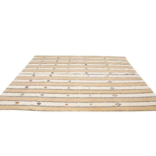 Vintage Striped Turkish Kilim Rug For Sale - Image 4 of 7