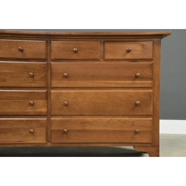 Brown 1990s Cherry Shaker Style Long 62” Dresser For Sale - Image 8 of 8
