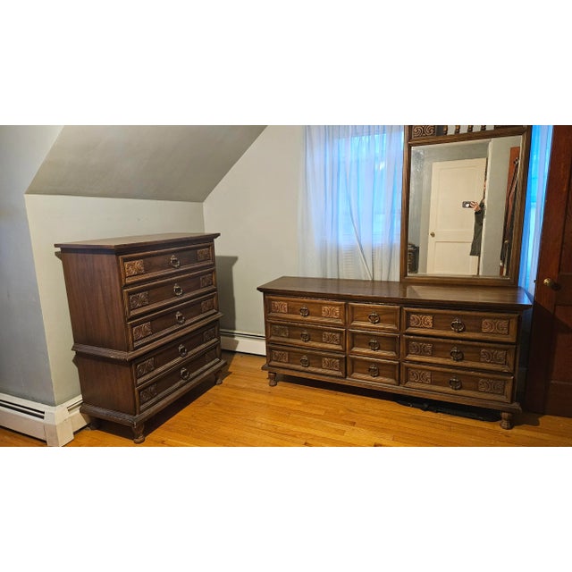 1970s Dixie Double Dresser and Chest Set of 2 Chairish