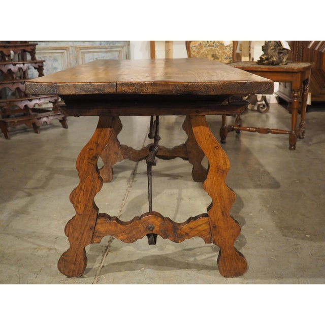 More information coming soon… Constructed in the traditional ways of Spanish tables with sinuous iron stretchers, this...