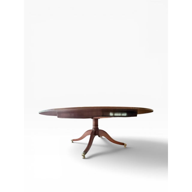 American Smith & Watson Round Mahogany Pedestal Dining Table For Sale - Image 3 of 18