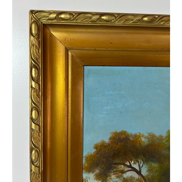 Late 19th Century Pair of Antique 19th Century Continental Vertical Landscape Paintings For Sale - Image 5 of 15
