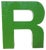 Large Vintage Green Decorative Letter R, 1970s For Sale