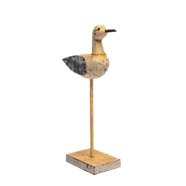 Folk Art Duck With Tin Wings on Stand, Early 20th Century For Sale - Image 4 of 6