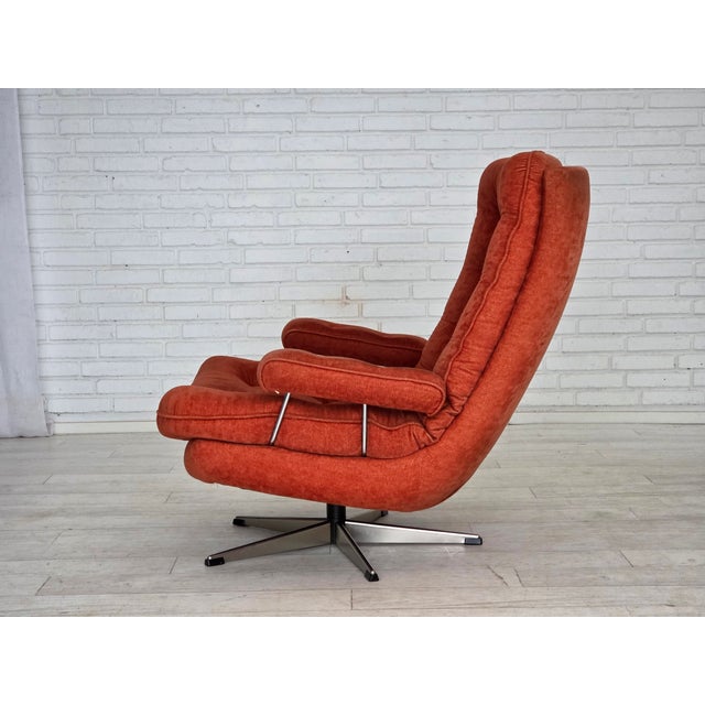 Orange Swedish Swivel Armchair from Ulferts Möbler, 1970s For Sale - Image 8 of 18