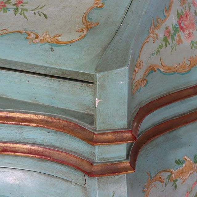 Niccolini Niccolini Venetian Rococo Hand Painted Bombay Secretary Desk Signed 20thC For Sale - Image 4 of 18