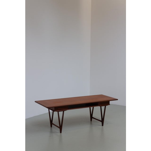Danish Modern Teak Coffee Table with Drawers and V-Legs by E. W. Bach, 1960s For Sale - Image 14 of 18