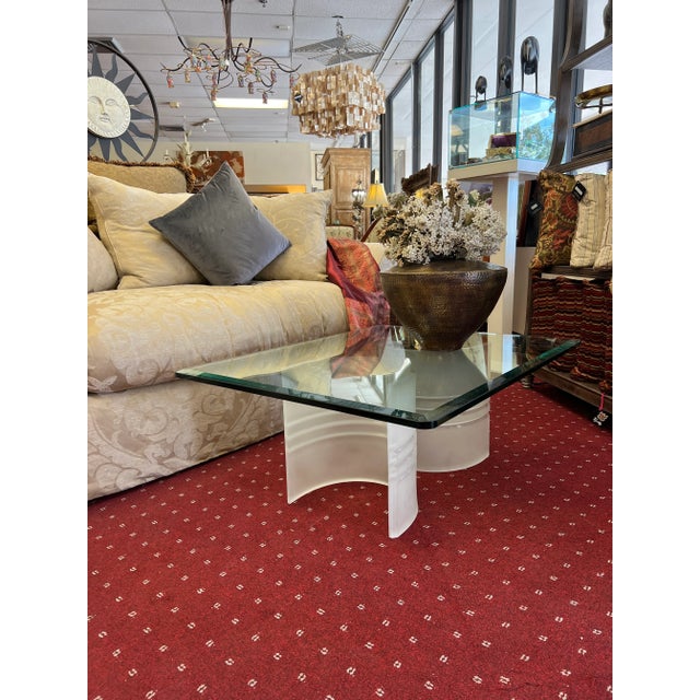 Modern Modern Glass and Lucite Cocktail Table For Sale - Image 3 of 9
